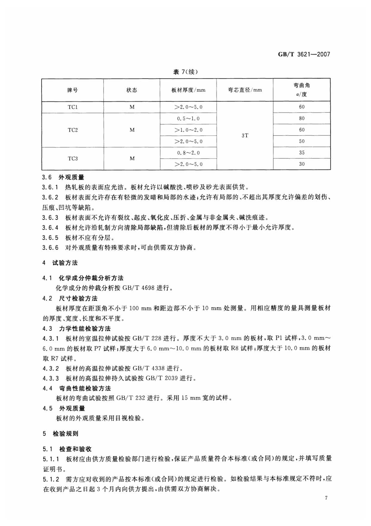 鈦及鈦合金板材國家標準 GB/T 3621—2007 鈦及鈦合金板材國家標準 GB/T 3621—2007